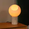 Image de Lucide lampe de table Davin, hauteur 26 cm, couleur crème/blanc, pierre/verre