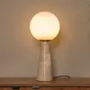 Image de Lucide lampe de table Evin, couleur crème, hauteur 46 cm, pierre/verre