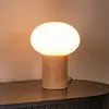 Image de Lucide lampe à poser Birtle, hauteur 23 cm, blanc/bois clair, bois/verre