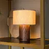 Image de Lucide lampe de table Tachina, hauteur 20 cm, marron/naturel, bois/tissu