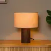 Image de Lucide lampe de table Tachina, hauteur 31 cm, marron/naturel, bois/tissu