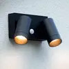 Image de Lucide Projecteur mural extérieur Taylor Sensor, à 2 lampes noir