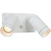 Image de LUCIDE TAYLOR - Spot mural/Applique mural Intérieur/Extérieur - 2xGU10 (MR16) - IP54 - Détecteur De Mouvement - Blanc