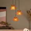 Image de Lucide Suspension Tasman, longueur 61 cm, couleur naturelle, papier, à 3 lampes.
