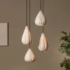 Image de Lucide Suspension Cinzia, blanc/noir, Ø 55 cm, porcelaine, à 4 lampes.