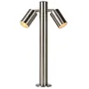 Image de LUCIDE ARNE-LED - Borne extérieur - Ø 6,3 cm - LED - GU10 (MR16) - 2x5W 2700K - IP44 - Chrome Dépoli