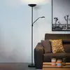 Image de Lucide Lampadaire à éclairage indirect LED Zenith avec lampe de lecture LED, noir