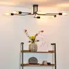 Image de Lucide Plafonnier décentré noir Lester avec 6 bras