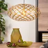 Image de Lucide Suspension Wolfram, abat-jour ovale, 65 cm, dorée