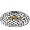 Image de Lucide Suspension Wolfram, abat-jour ovale, 100 cm, noire