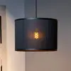 Image de Lucide Suspension Tagalog en rotin, noire/naturelle