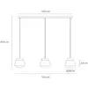 Image de Lucide Suspension Tribute, 3 lampes, linéaire, textile, beige