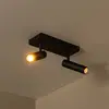 Image de Lucide Spot pour plafond Grado, longueur 25 cm, noir, métal, à 2 lampes.
