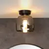 Image de Lucide Plafonnier Tyler pour salle de bain, noir/gris fumée