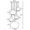 Image de Lucide Suspension Julius, à 5 lampes, gris fumée