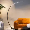 Image de Lucide Lampadaire arqué LED Curve, noir, marbre, 192 cm, intensité variable