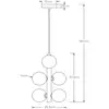 Image de Lucide Suspension Tycho, à 6 lampes, dorée/gris fumé