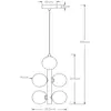 Image de Lucide Suspension Tycho, à 6 lampes, noire/gris fumé