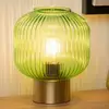 Image de Lucide Lampe à poser en verre Maloto, vert/or, Ø 20 cm, E27