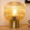 Image de Lucide Lampe à poser en verre Maloto, ambre/or, Ø 20 cm, E27