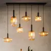 Image de Lucide Suspension Maloto, verre, 7 flammes, ambre, 150 cm