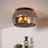 Image de Lucide Plafonnier Olivia abat-jour verre fumé, Ø 40 cm