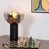 Image de Lucide Lampe à poser Marius abat-jour en verre, noire