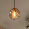 Image de Lucide Suspension Monsaraz, Ø 25 cm, ambre. Verre, à 1 lampe