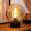 Image de Lucide Lampe à poser Monsaraz, ambre, Ø 25 cm, verre, E27