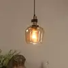 Image de Lucide Suspension Ilona, verre, Ø 18 cm, noir/ambre, 1 lampe