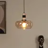Image de Lucide Suspension Ilona, verre, Ø 30 cm, noir/ambre, 1 lampe