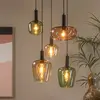 Image de Lucide Suspension Ilona, verre, multicolore, Ø 45 cm, à 5 lampes