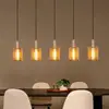Image de Lucide Suspension Lambres, taupe, longueur 164 cm, verre/métal à 5 lampes.