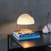 Image de Lucide Lampe à poser rétro Cato abat-jour opale, blanche