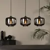 Image de Lucide Suspension Médine, gris fumé, angulaire, verre, 3 lampes, E27