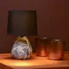 Image de Lucide Lampe à poser Marmo pied en céramique, noire