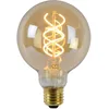 Image de LUCIDE G95 - Ampoule filament - Ø 9,5 cm - LED Dim. - E27-1x4,9W 2200K - Ambre
