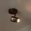 Image de Lucide Spot pour plafond Upton, hauteur 13 cm, noir/gris fumé, métal