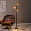 Image de Lucide Lampe sur pied Upton, hauteur 154 cm, noir/gris fumé, à 3 lampes.