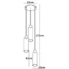 Image de Lucide Suspension Orlando, gris fumé, à 3 lampes