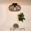 Image de Lucide Plafonnier en forme de cage Manuela, Ø 40 cm, noir