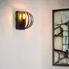 Image de Lucide Applique Manuela avec abat-jour cage, noire