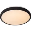Image de LUCIDE DASHER - Plafonnier Salle de bains - Ø 34,8 cm - LED - 1x18W 2700K - IP44- Détecteur De Mouvement & Jour/Nuit - Noir