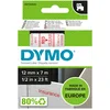 Image de DYMO D1 Ruban pour étiqueteuse standard Pack 1 unité 12 mm x 7 m Red on Transparent