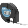 Image de DYMO LetraTag Étiquettes Métallique Authentique | 12 mm x 4 m | Noir sur Argent | Étiquettes autocollantes pour étiqueteuse DYMO LetraTag