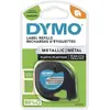 Image de DYMO Cassette Ruban LetraTag Métallic 12 mm x 4 m Noir sur Argent