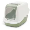 Image de bac litiere pour Chat - Nestor Botanical Green - Maison Toilette - façade Rabattable - Porte battante - Filtre Charbon - 56 x 39 x 38,5 cm
