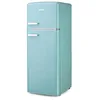 Image de DOMO Réfrigérateur Double Porte Rétro Vintage DO91705R Turquoise 144 cm CL. D
