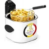 Image de Frifri Friteuse Ronde 3 L   avec couvercle de rangement, 3200W Ronde- Technologie Zone Froide, Sécurité Brevetée, Nettoyage Simple, Poignée Repliable, Design Traditionnel - Blanc