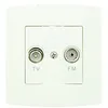 Image de Prise tv/fm encastrable blanche